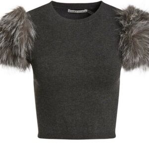 Alice + Olivia Fur Crop Top